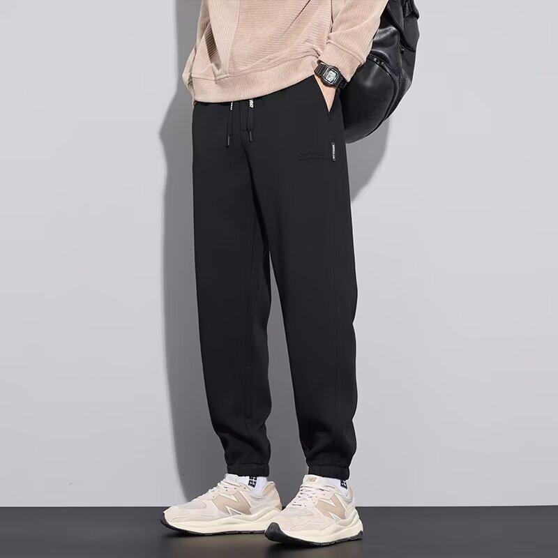 

Shirts and Clothing Spring and Autumn New Long Pants Boys Junior High School Students Sports Casual Pants Green and Young Wide-leg Pants M чёрный