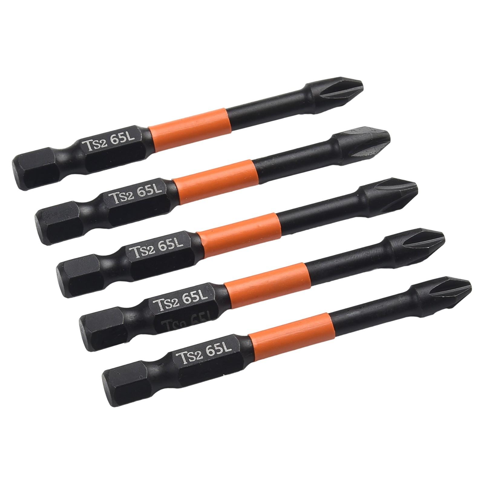 

25-150mm Screwdriver Bit 5 Pcs 62HRC Black Cross Screwdriver 65mm