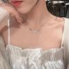 Elegant Japanese-Korean Zirconia Bow Necklace - Women's Summer Light Luxury Clavicle Chain 