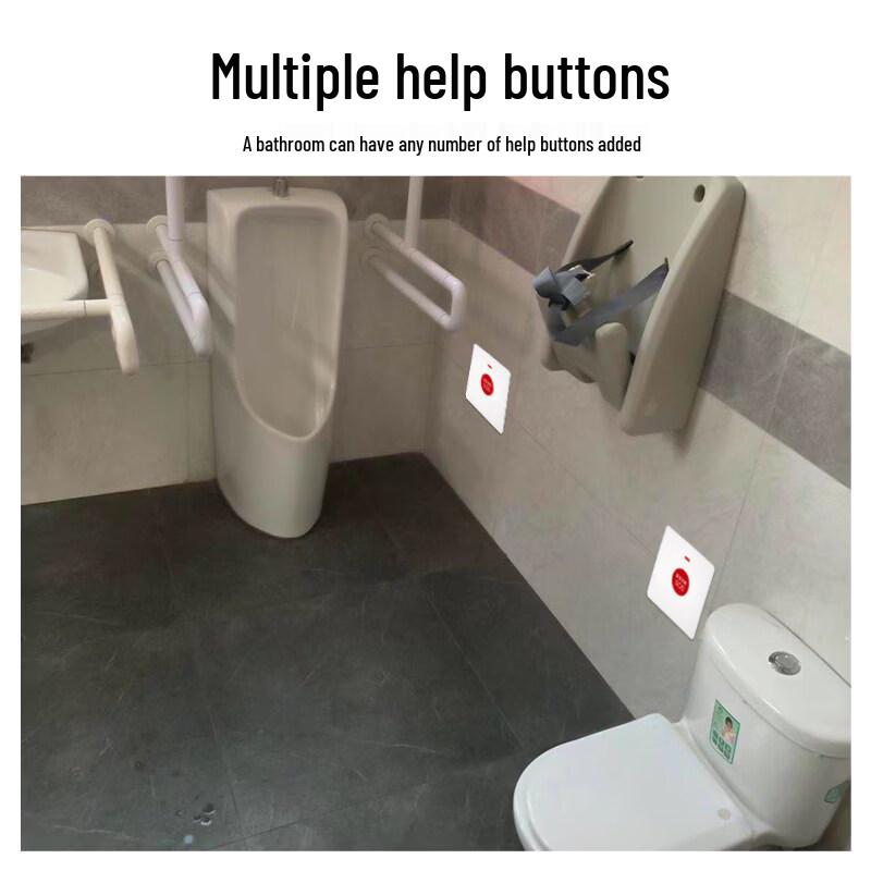 MDNG Accessible Restroom Emergency Call Button with Sound & Light Alarm CN plug (adapter included)