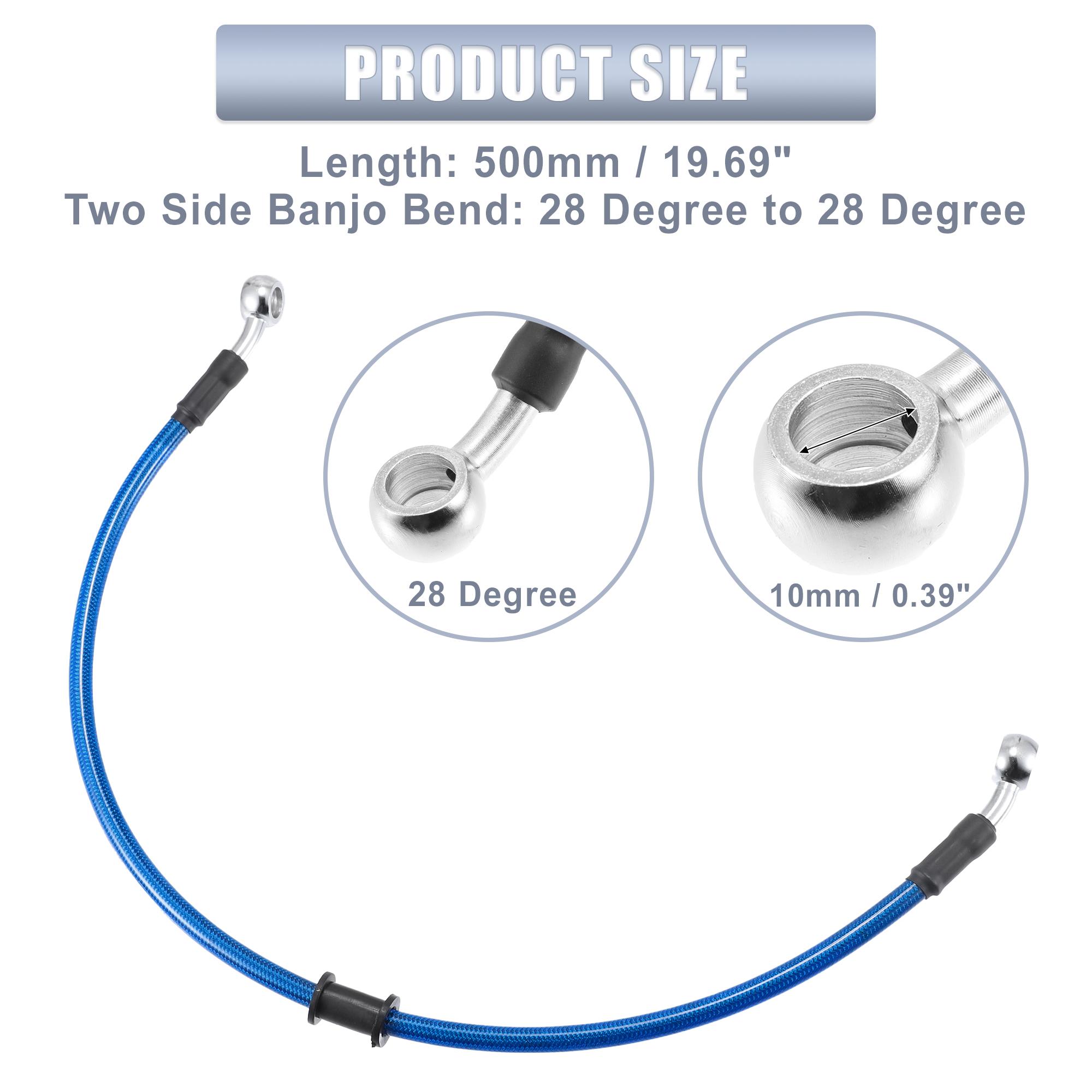 Motoforti 50cm 90cm 120cm 130cm 19.69 -51.18  Length Motorcycle Hydraulic Brake Line Oil Hose Pipe Braided Cable 10mm ID