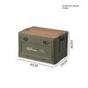 Side Door Wheels Folding Box Camping Outdoor Wooden Lid Storage Trunk for Clothes Books Stall Box Organizer