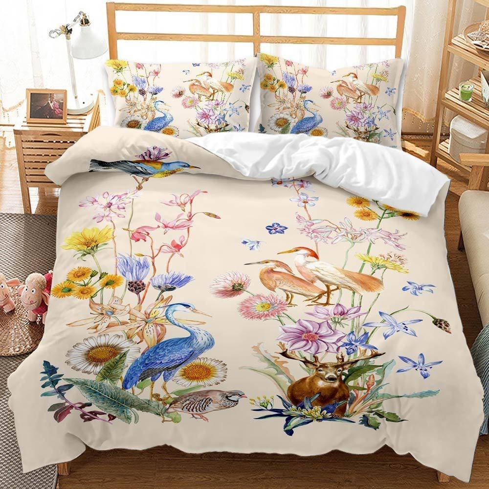 3D Flower Rose Countryside Style Down Duvet Cover Pillowcase Couple Bedding Set Kid Teen Girl Home Decoration Gift