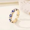 Lucky Turkish Red Blue Evil Eyes Ring For Women Men Zircon Heart Open Finger Rings Rainbow Couple Friends Party Jewelry Gifts