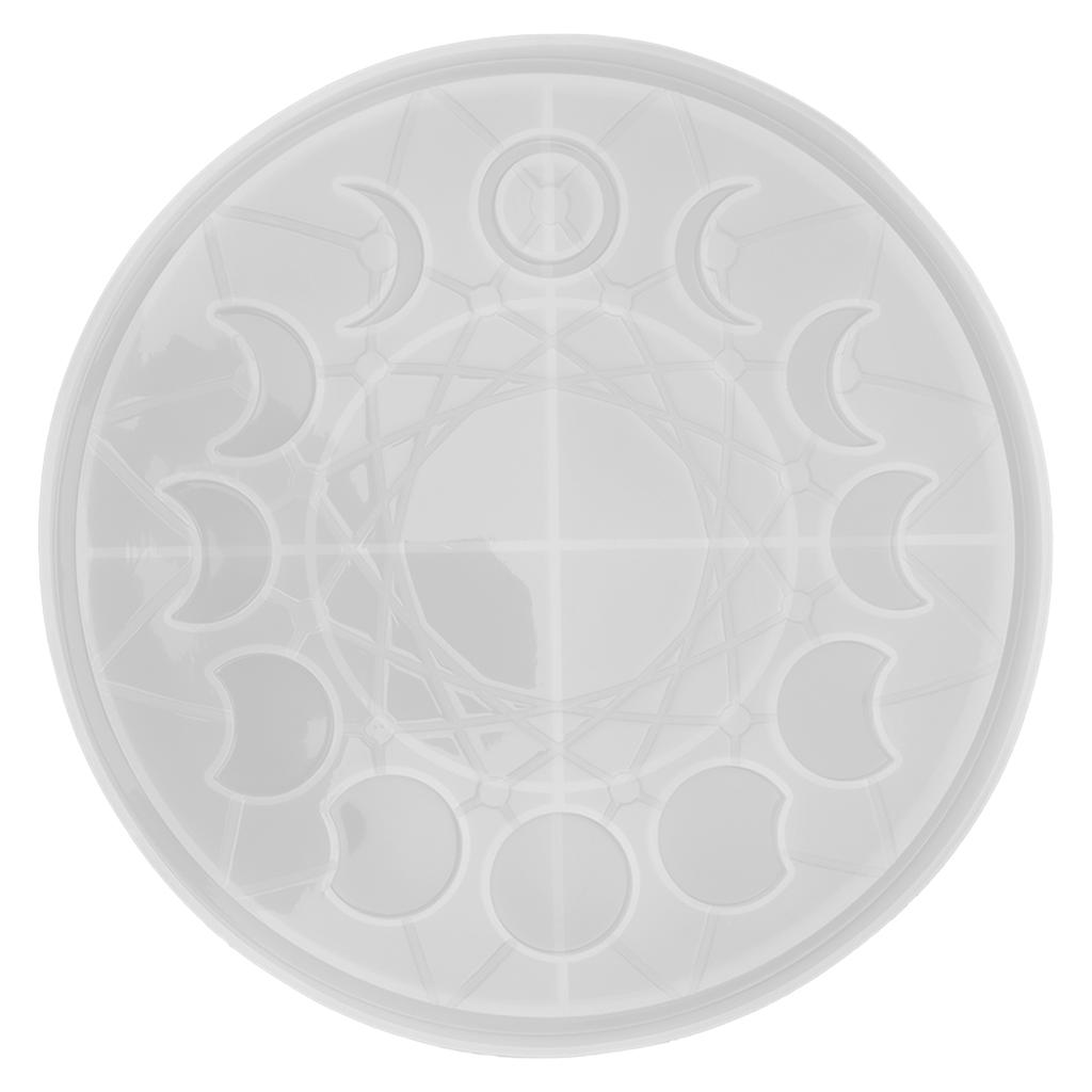 Moon Phase Tray Mold Lunar Eclipse Crescent Epoxy Resin Casting Molds for DIY Crafts Jewelry Making Home Decoration