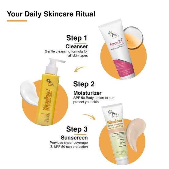 Fixderma Shadow Tinted Sunscreen SPF 50 PA+++ | Sunscreen with Vitamin E | UVA & UVB Protection | For All Skin Types - 30gm