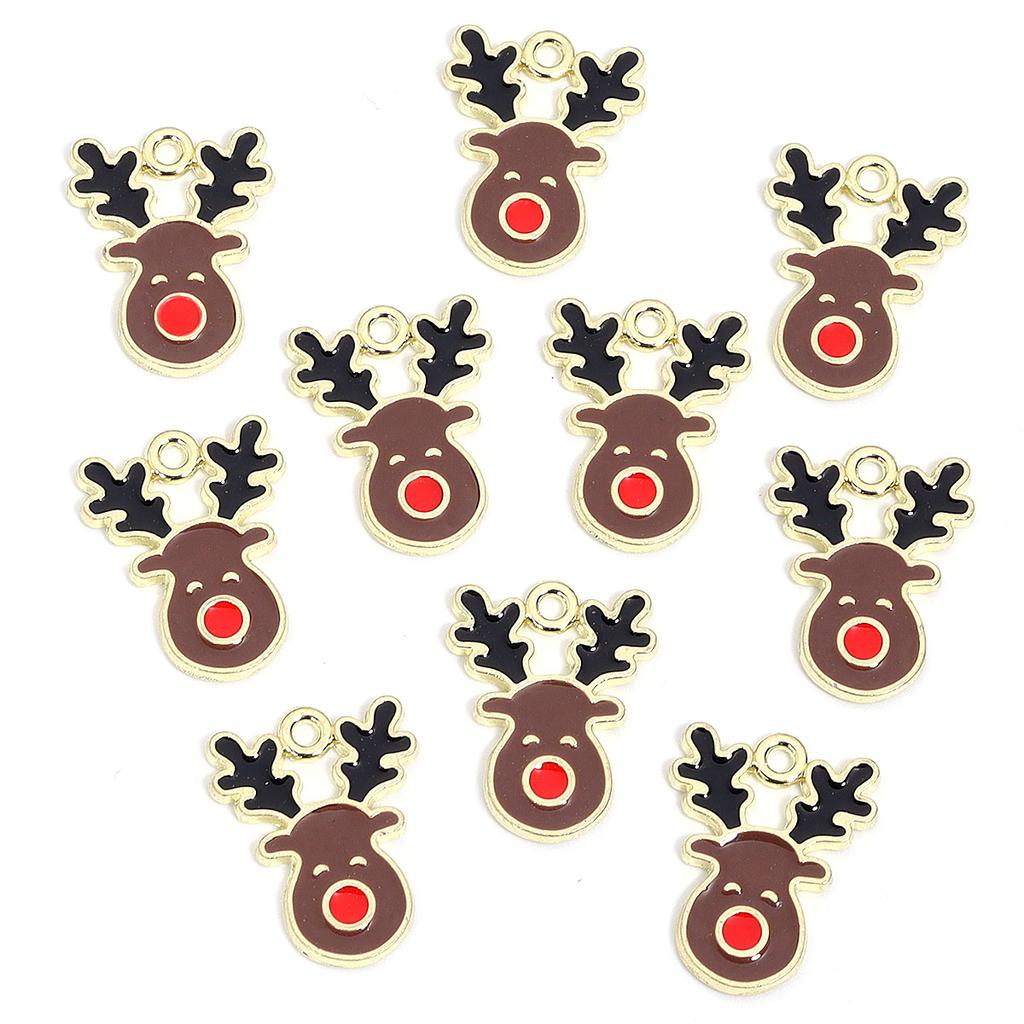 10-20pcs/lot Christmas Series Alloy Enamel Cute Pendant Santa Claus Elk Snowman Shape Charms For DIY Bracelet Necklace Accessory