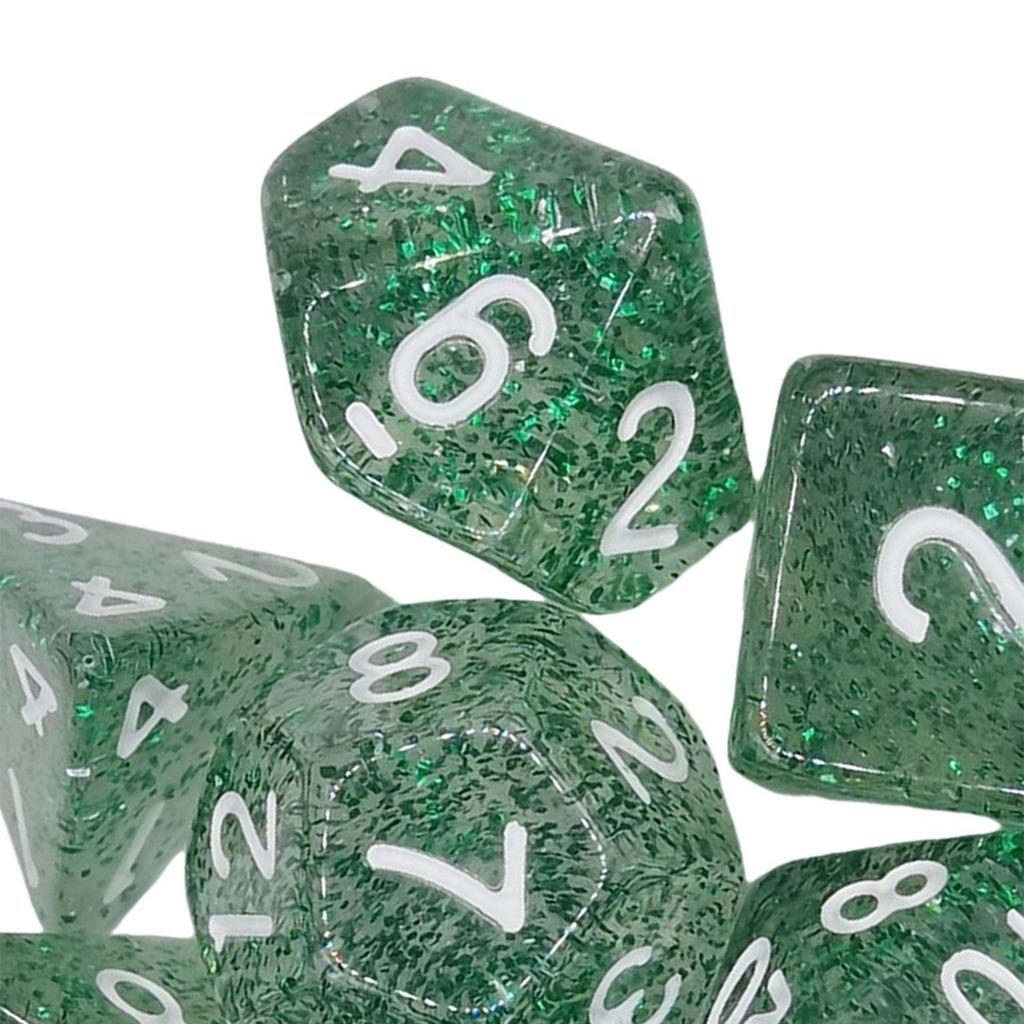 7 Pieces Solid Acrylic Polyhedral Dices D20,D12,D10 (00-90 and 0-9),D8,D6 D4. for Entertainment