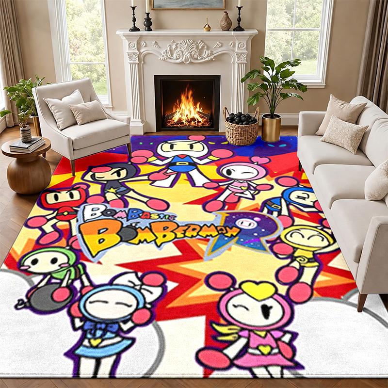 Bomberman Carpet Door Mat for Living Room or Bedroom Protective Mat Under Chair Office Decoration Christmas Gift Birthday Present
