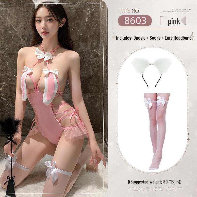 Sexy Bunny Girl Cosplay Dessous: Fantasy Cutout Temptation Einteiler