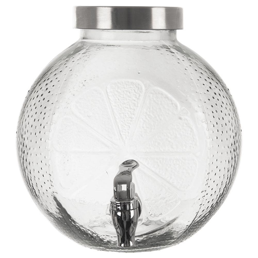 Lemon-Shaped Glass Beverage Dispenser with Tap 5.4L