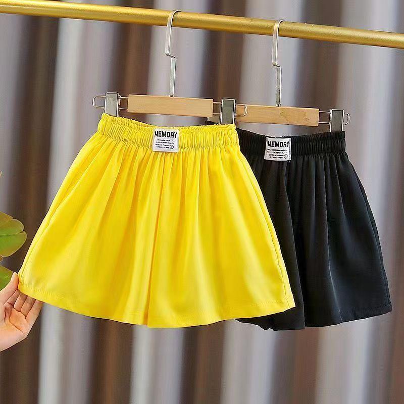 Girls' Shorts Skirts and Pants Summer Thin Design Children's Outerwear Pants Ice Silk Five Quarter Pants Stylish Sports Shorts