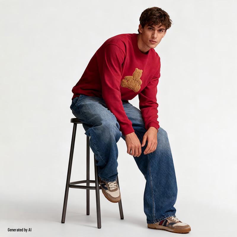 Gap Unisex 2025 Winter Bear Logo Fleece Crewneck Sweatshirt
