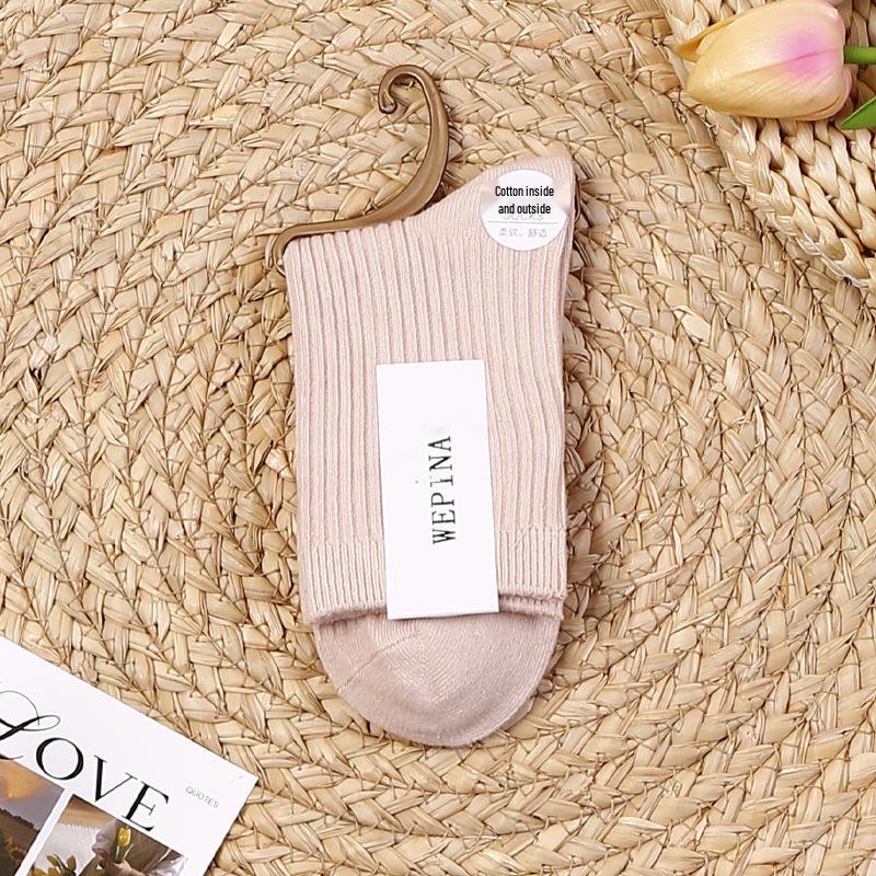 2025 Nowe Damskie Skarpetki z Czystej Bawełny o Niskim Kroju - Antyzapachowe, Pochłaniające Pot, Do Połowy Łydki, Idealne na Wiosnę i Lato.