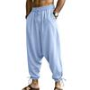 Zomer Heren Drop Crotch Harembroek Elastische Taille Trekkoord Manchet Wijde Casual Broek High Street Casual Broek