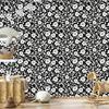 Wallpaper Black and White Flowers Graphite, Gray Background 50x1000
