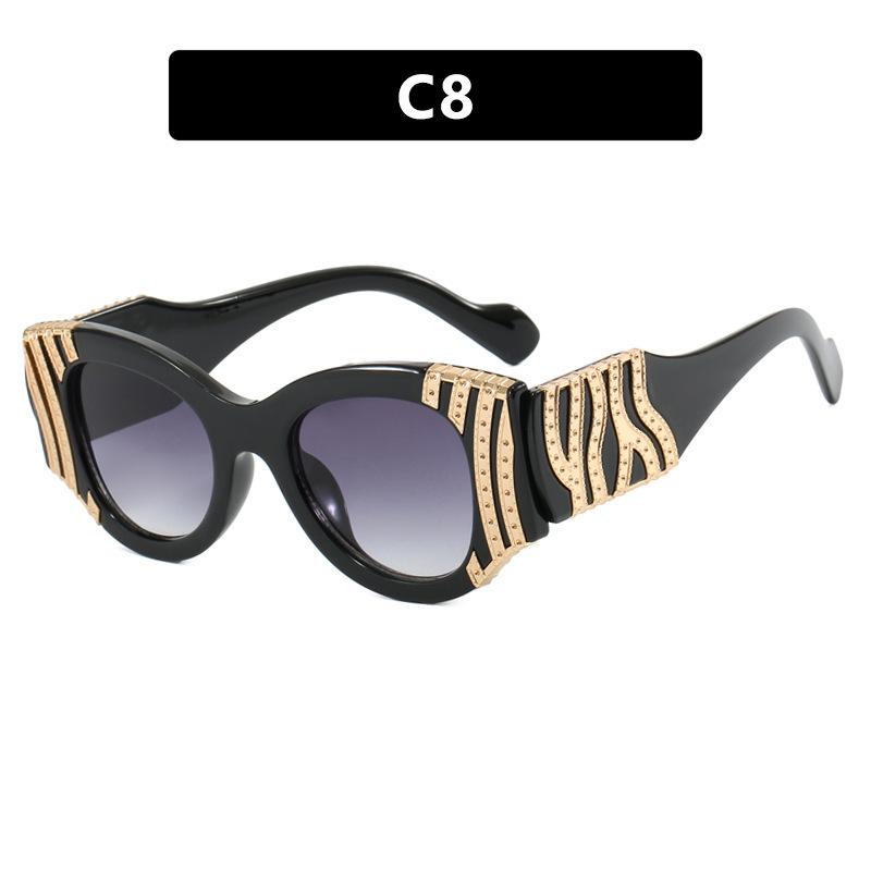 Personalized Heavy Metal Decorative Flat Mirror Anti-Blue Women'S Glasses Frame Catwalk Versatile Gorgeous Glasses Frame