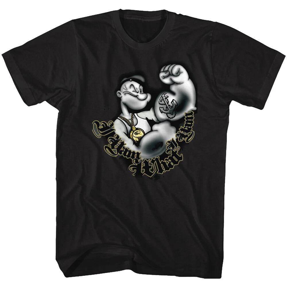 Popeye The Sailor Man Classic Cartoon Gangster I Yam What I Yam Men s T Shirt L