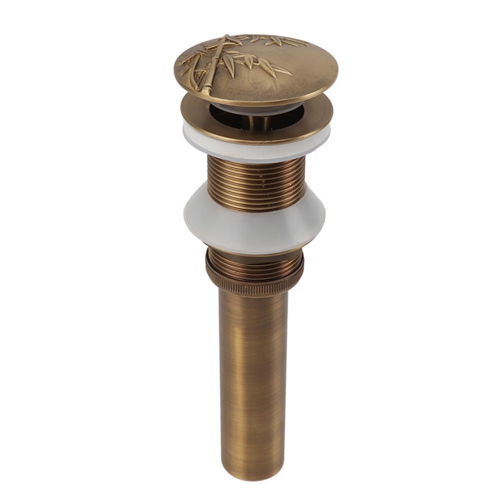 Brass Material Drain Stopper Push Bounce Sink Drain Stopper Vessel Sink Drain Bathroom Basin