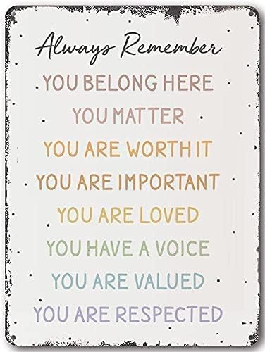 SaNavie Always Remember Poster Pastel Rainbow in This Room Sign Rainbow Poster Classroom Sign Positive Affirmations Pastel Macar 20x30cm(7.8x11.8inch)