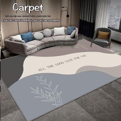 Gray Geometric Luxury Living Room Carpet – Simple Light Series Floor Mat