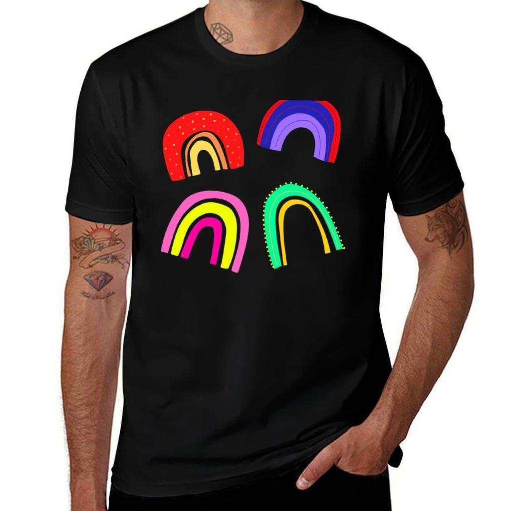Modern Rainbow Tshirt Fashion Casual Short Sleeve Tshirt