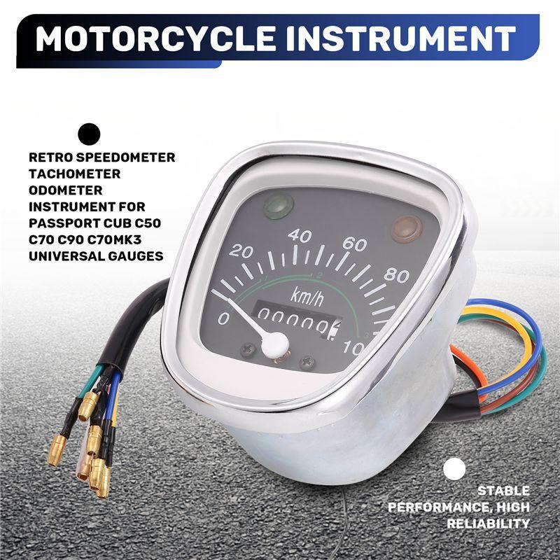 Retro Speedometer Tachometer Odometer Instrument For Honda Passport Cub C50 C70 C90 C70MK3 Universal Gauges