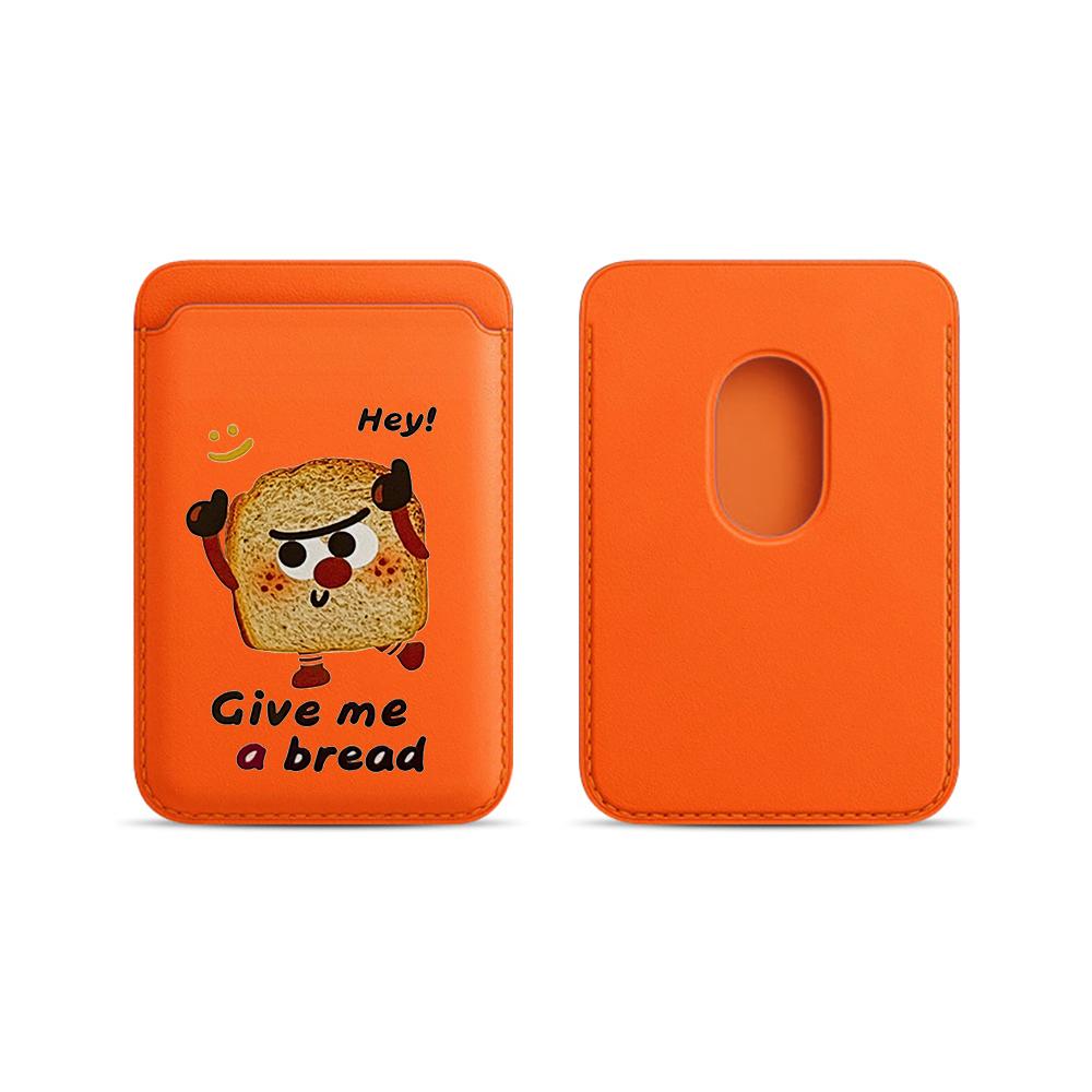 

Cartoon Toast Leather Phone Card Wallet Case For Magsafe Magnetic Slim Back Pocket Durable Stylish Lightweight Cover