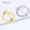 18K Gold Plated Round Brooch Pin Base,Open Circle Blank Brooch Setting,DIY Jewelry Making Accessories For Emblem Badge