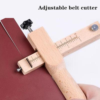Wooden Adjusting Leather Strap Belt Cutter Leather Strap Cutter With 5 Blades Diy Hand Leather Belt Cutting Craft Tools