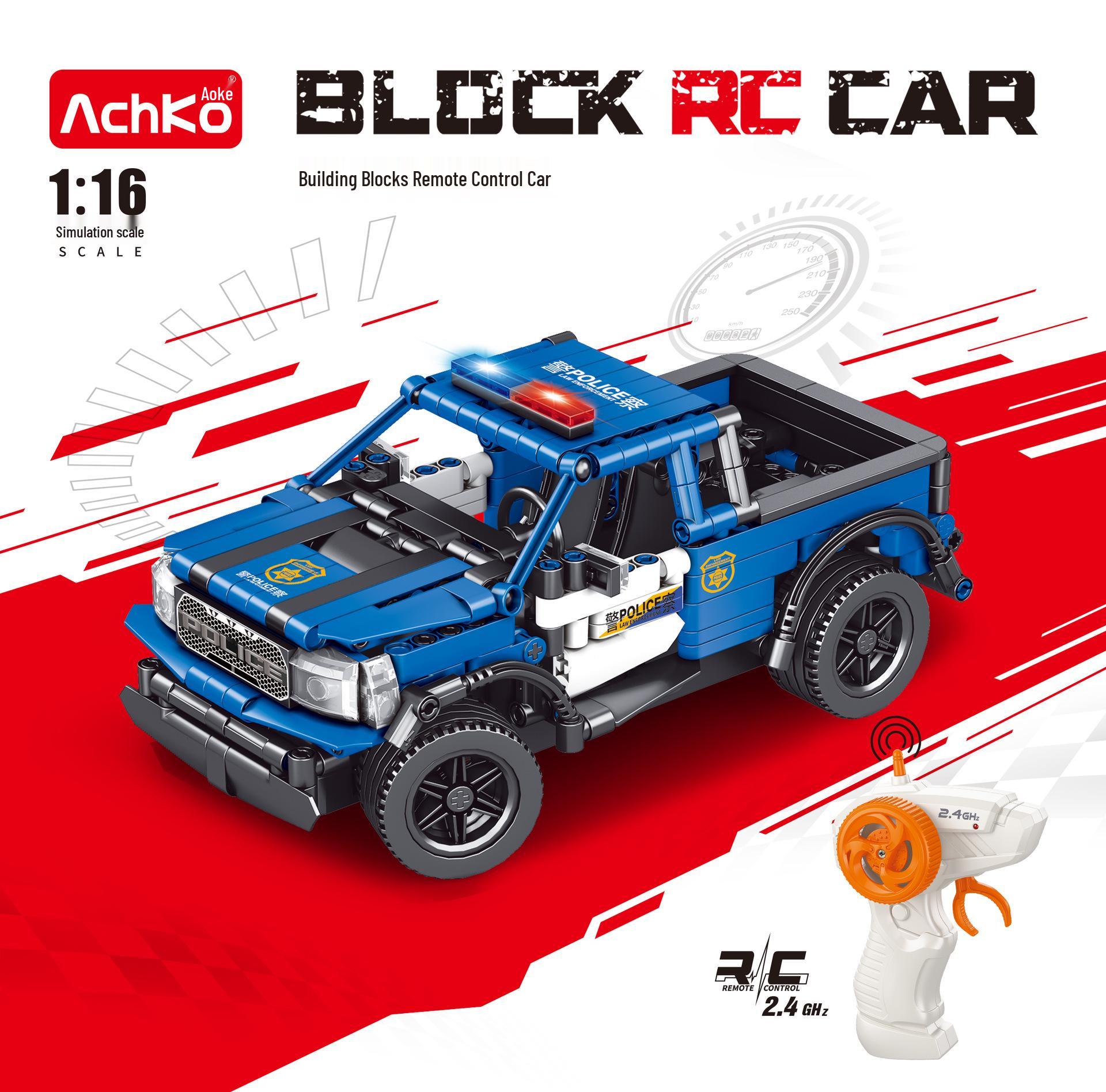 

Aokey Радиоуправляемая полицейская машина для гонок по бездорожью, конструктор, игрушка для мальчиков и девочек