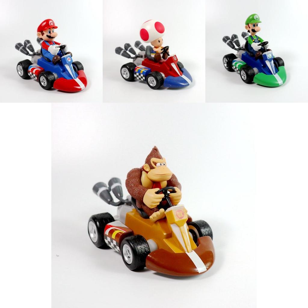 Gifts Super Mario Kart Princess Peach Pull Back Figure Car Pvc Toy Collection With Dismantlable Limbs