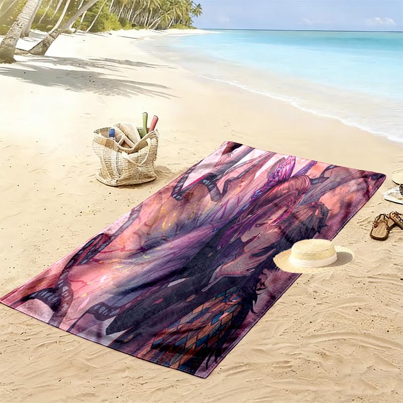 Shadow Warrior's Crimson Blade Beach Towel Soft Outdoor Camping Quickdrying Swim Towel Swim Outdoor Pool Towel Fashion Printing