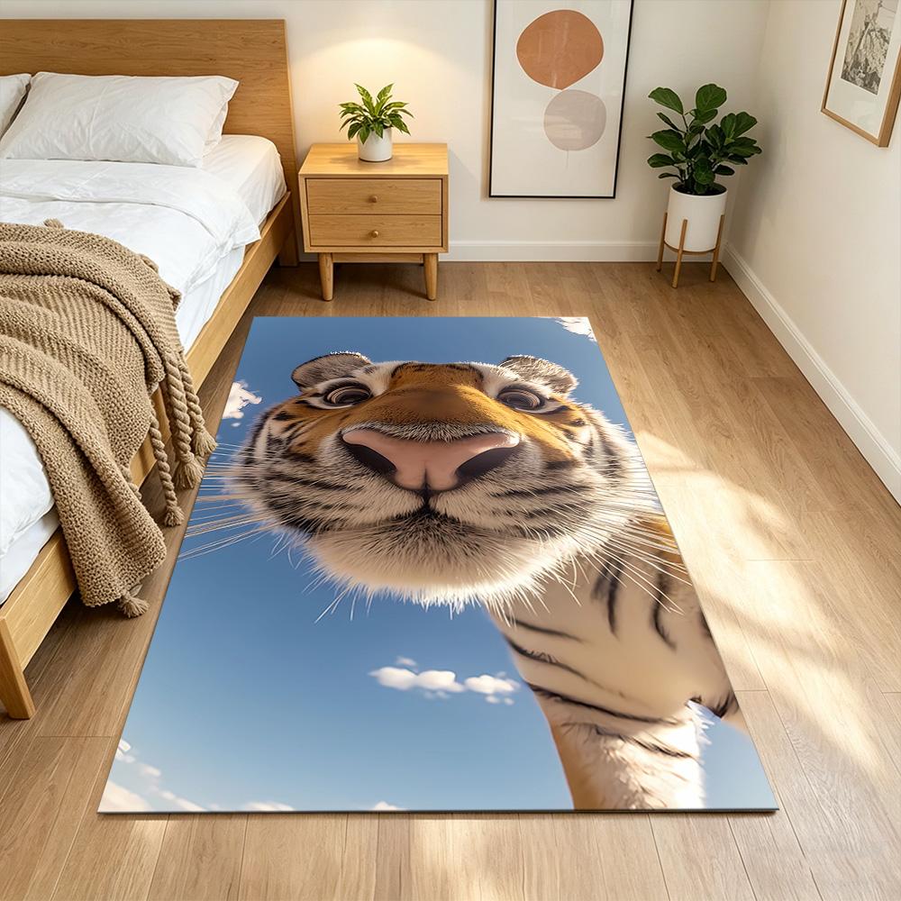 Wild Tiger In Jungle Non-Slip Home Carpet Design for Office Decor Living Room Bedroom Gift