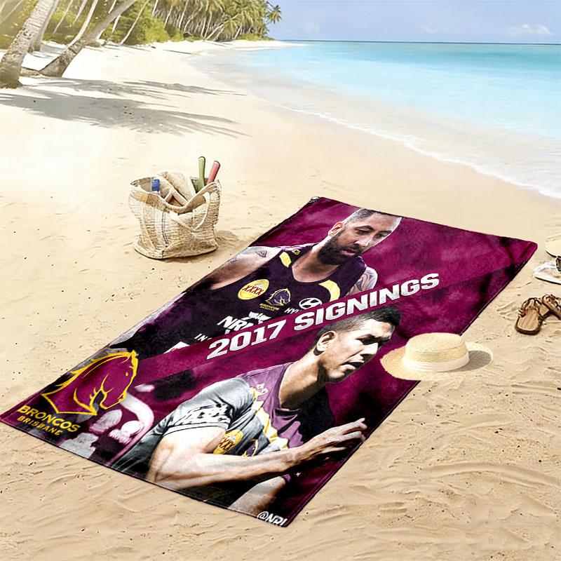 Broncos Strong Print Beach Towel, Large Soft Quick Dry Towel for Beach Camping Swimming