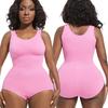 Sleeveless Seamless Full Body Shaper With Snap Closure