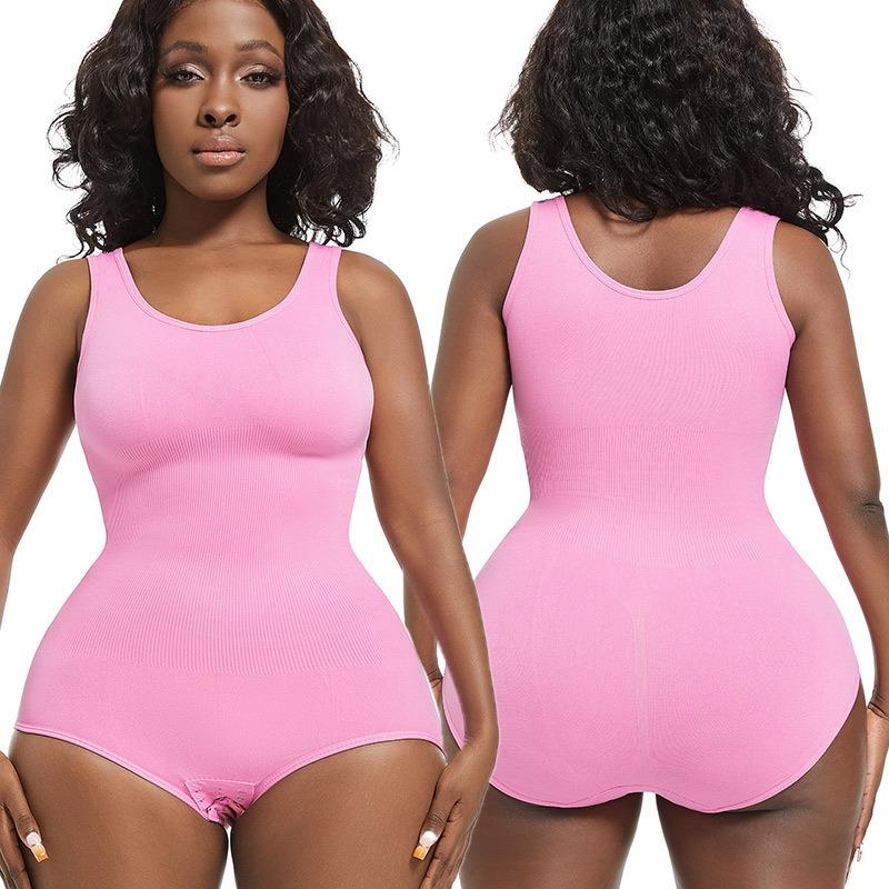 Sleeveless Seamless Full Body Shaper With Snap Closure