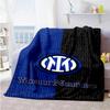 Inter Milan Customize Text Blanket Cozy Customizable Blanket Ultra-Soft Versatile for Picnics Office Living Room Seaside Ideal for All Seasons