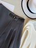 2026 Spring/Summer Women's Irregular High-Waisted Pleated A-Line Petite Short Skirt