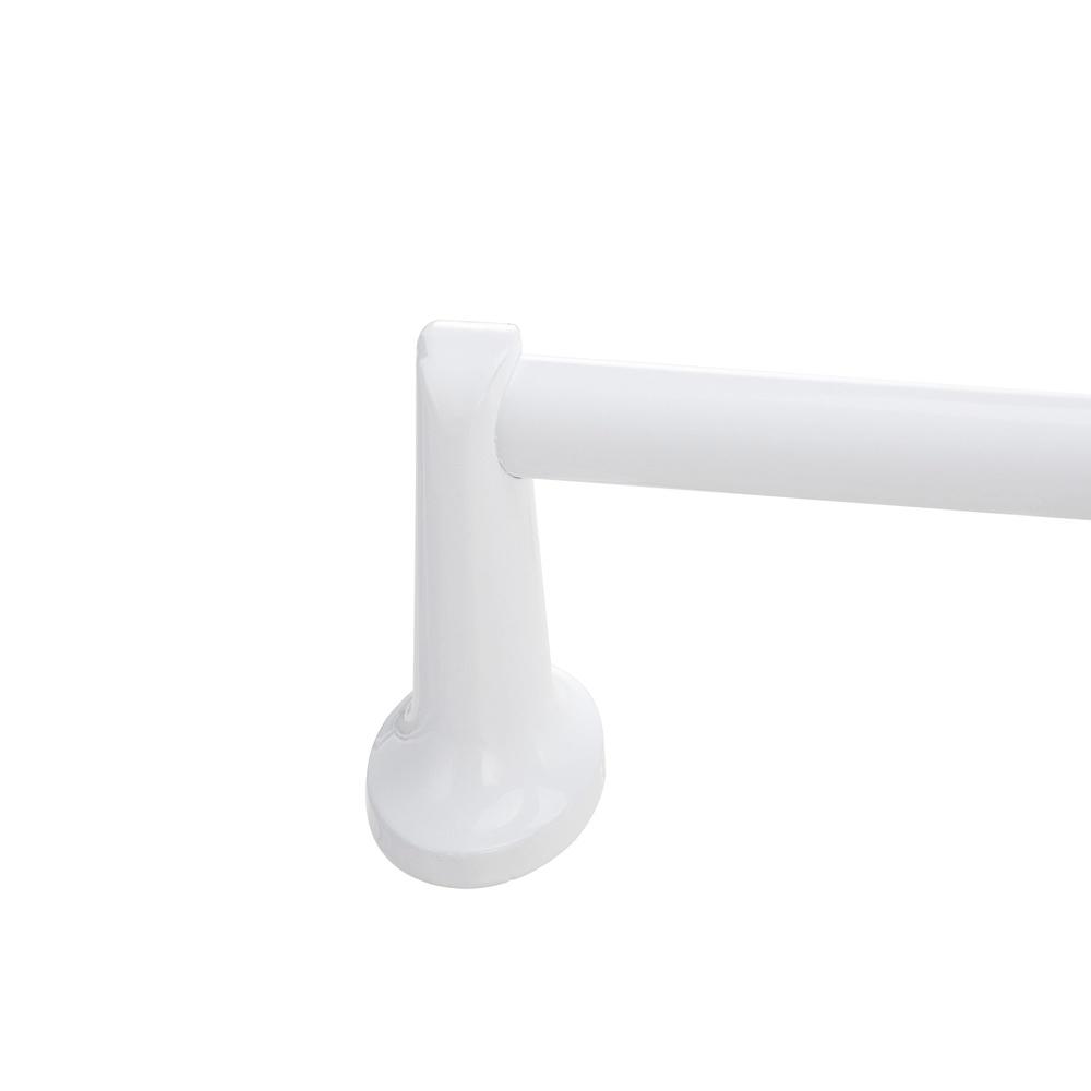 24 Inch Oval Steel Wall Mount Towel Bar Rust Resistant White Finish Easy Installation Bathroom Kitchen Hardware Included