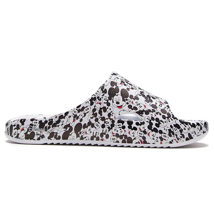 Li Ning Disney X Li Ning Casual Fashion Mickey Slippers 'Standard White Black' Women's AGAS010-1