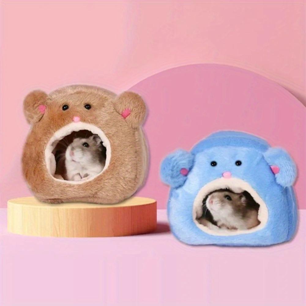 1PC Hamster Soft Warm Bed Rat Hammock Pig Squirrel Winter Pet Toy Hamster Cage House Hanging Nest+Mat House Bed Animal Mice Rat Nest