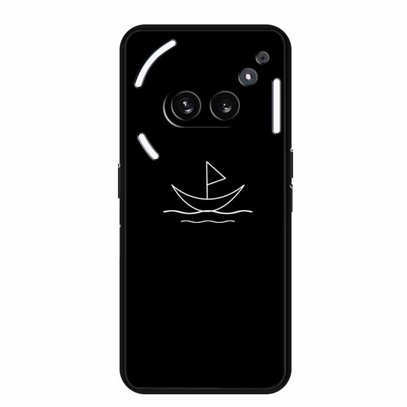 Nothing Phone 2A Luminous Hole TPU Soft Black Case with Simple Line Design