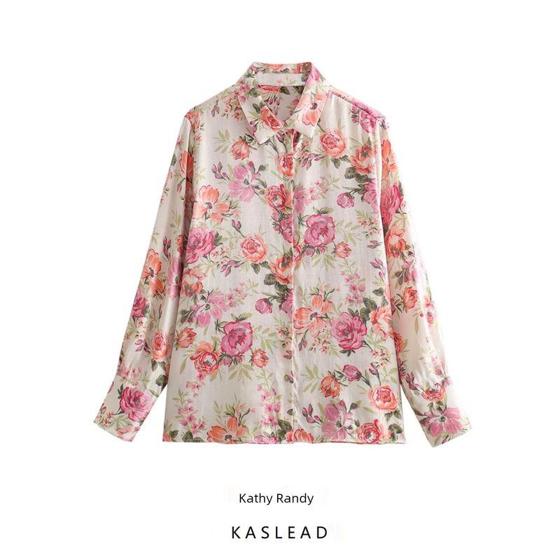 Kaslead Women's Clothing Fashion Casual Flower Print