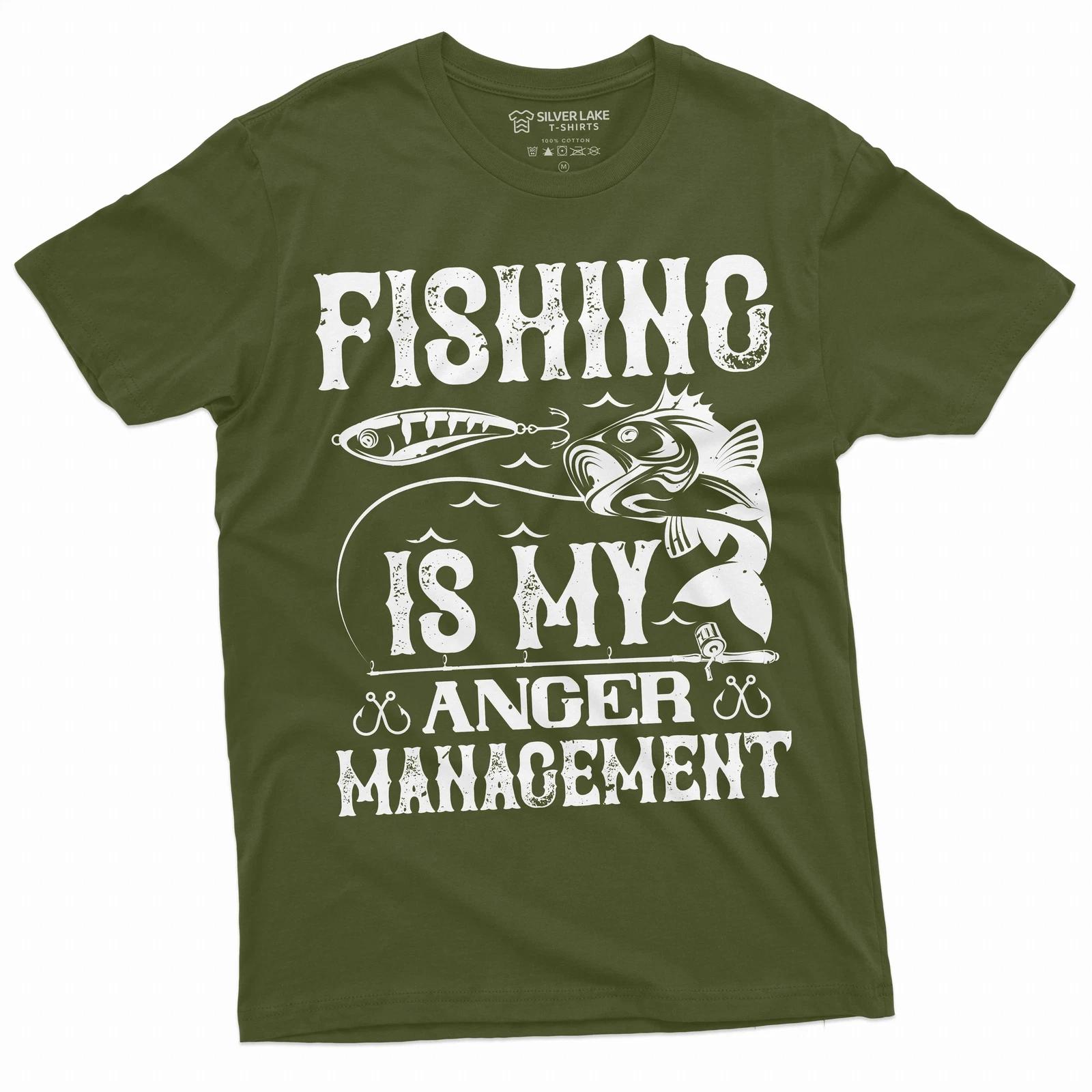 Men s Fishing anger management T-shirt Fisherman fishing hobby funny gift tee XS