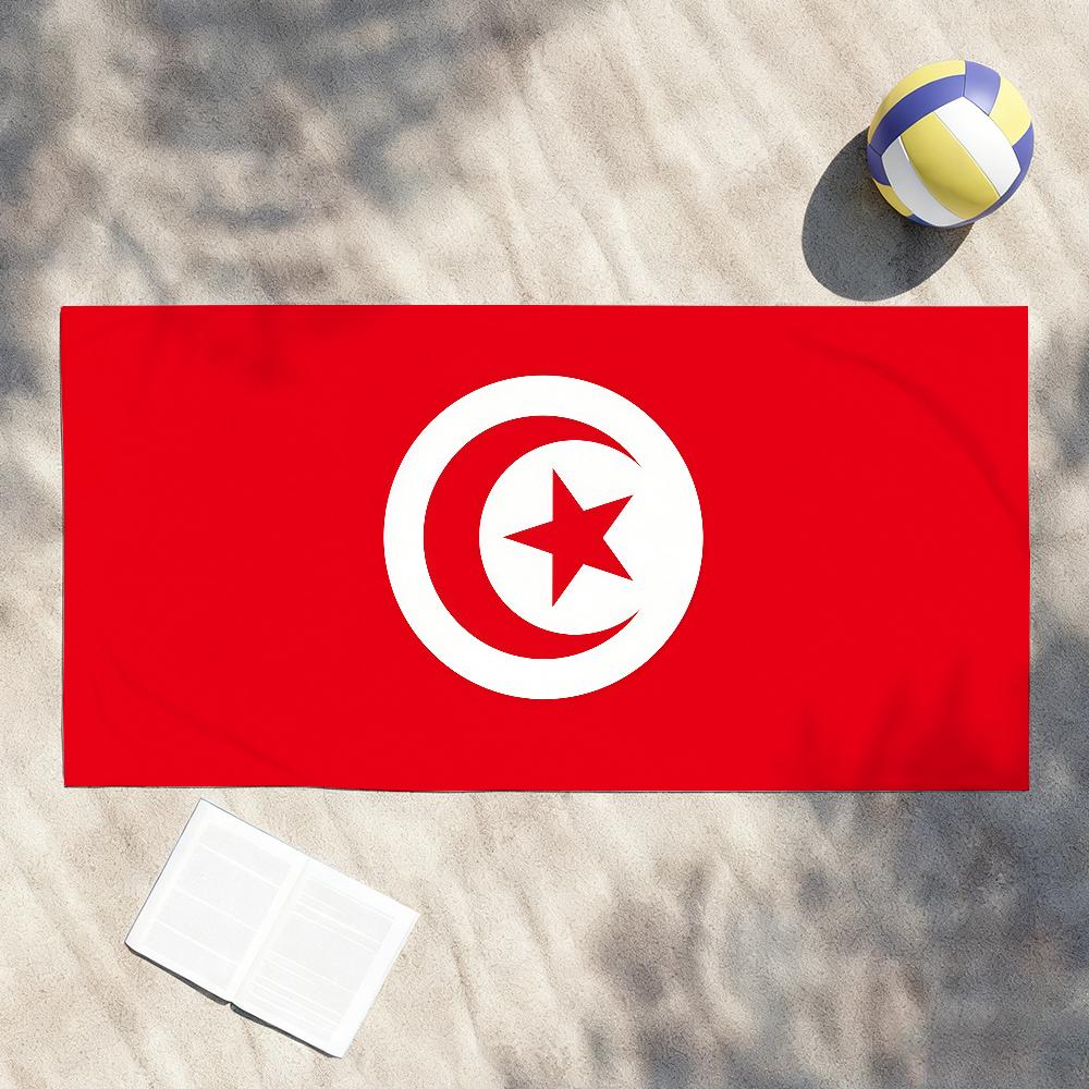 Bandiera Nazionale T-Tunisia Asciugamano Asciugatura Asciugamano da Bagno Applicabile a Nuoto Leggero Campeggio Yoga Spiaggia Fuori