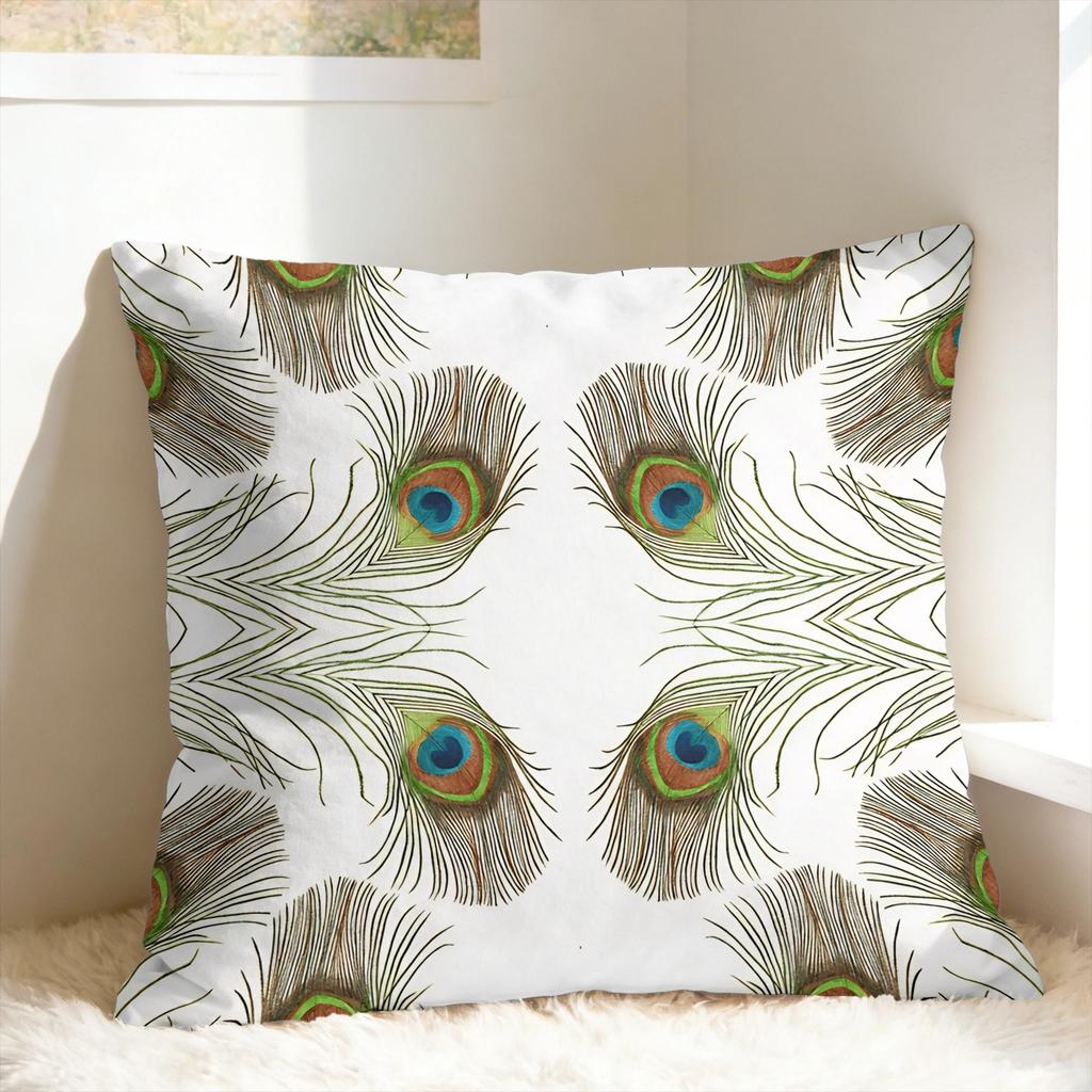 Peacock Feather Printing Pillow Case Fashion Pillow Cover Comfy Pillowcases For Sofa Couch Bed Living Room