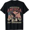 Vintage 250 Years 1776-2026 250th Birthday 4th July American T Shirt