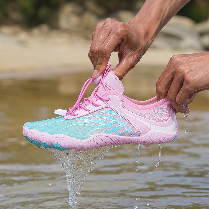 

Summer outdoor creek beach shoes women s non-slip quick-drying swimming shoes men s five-finger shoes indoor fitness shoes running breathable 36 розовый