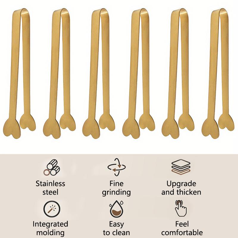 4/6PCS Stainless Steel Sugar Tongs, Creative Kitchen And Café Food Tongs, Ideal For Coffee, Ice, And Candy Handling